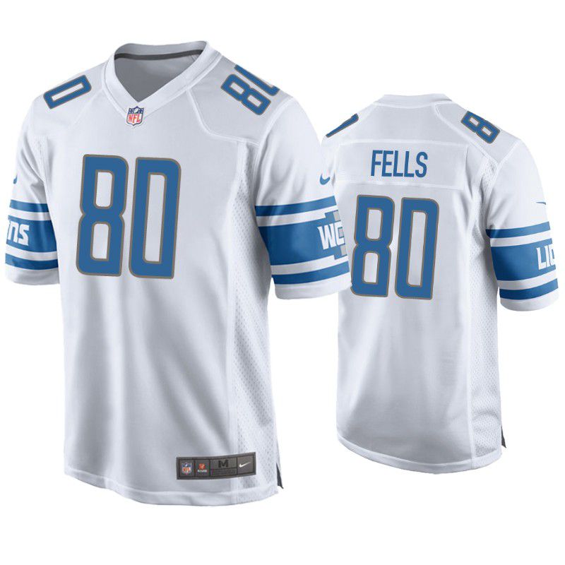 Men Detroit Lions #80 Darren Fells Nike White Game Player NFL Jersey
